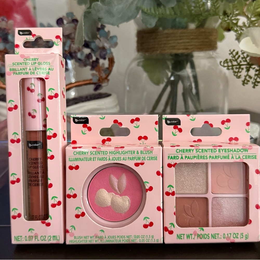 🆕🍒 b•pure LIMITED EDITION CHERRY SCENTED MAKE-UP COLLECTION. BRAND NEW IN BOX.